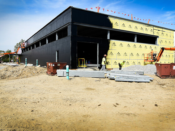 Progress on the manufacturing facility at 38th and Sheridan