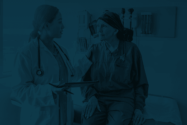 A doctor discussing test results with a patient.