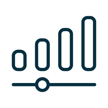Icon of four bars above a setting slider.