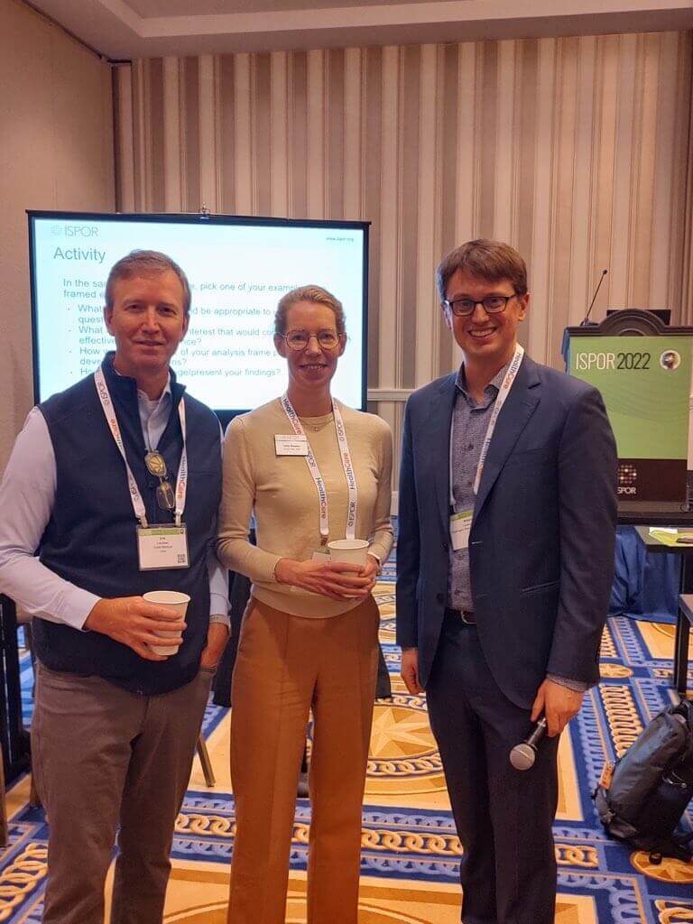 From left to right, Erik Landaas, Lotte Steuten, and William Canestaro at the ISPOR conference