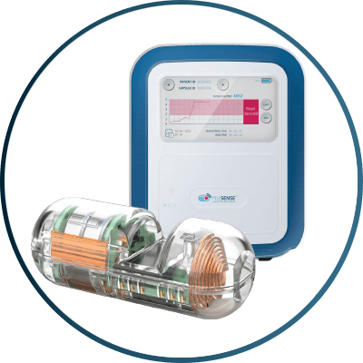 Pillsense® GI Bleed Detection System, including pill camera and reusable receiver.